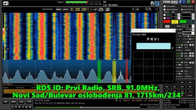 03.07.2021 16:39UTC, [Es], Prvi Radio, Сербия, 91.0МГц, 1715км, 300Ватт