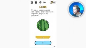 На какое максимальное количество кусочков можно нарезать арбуз за 10 разрезов? Brain Out