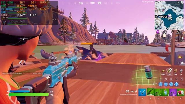 Fortnite Chapter 3 : GTX 1650 4GB + i3-10105f : 1080p Performance Mode смотреть онлайн