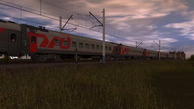 ЭП1П с пассажирским поездом ранним утром в Trainz Android смотреть онлайн