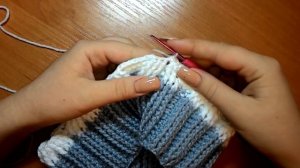 Вязание крючком. Детский комплект. Шапка (узор косы)