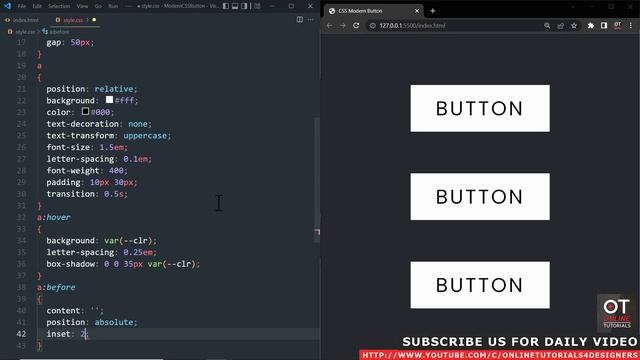 Modern CSS Glowing Button Hover Effects | Html CSS Tutorial