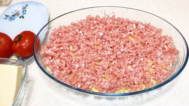 Картофельная Запеканка с Фаршем и Помидорами!!!
