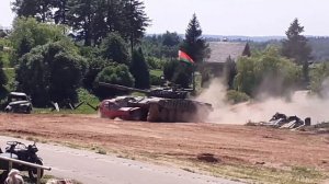 Танк раздавил автомобиль. Реконструкция на Линии Сталина. 02.07.22