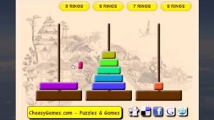 Игра " Ханойские башни". Урок по перекладыванию 8 колец.