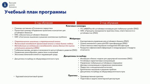 "Управление устойчивым развитием компании" магистерская программа ВШБ смотреть онлайн