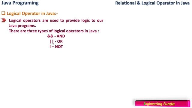 Relational and Logical Operators in Java Programming