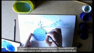 Рисуем кита с детьми гуашью ( рисование для детей 4-5 лет)