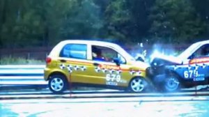 Аварийное испытание (Краш-тест) Daewoo Matiz (Матиз) и Lada110 (ВАЗ 2110)