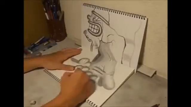 Смотреть Прикол Рисует супер! 3Д рисунок! 3D Drawing - Dealings смотреть онлайн