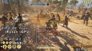 RX Vega 11 (Ryzen iGPU) vs RX 550 | Ryzen 5 2400G | 1080p 1440p Gameplay Benchmark