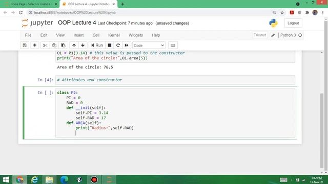 OOPs in Python Lecture 4 : Constructors, Methods and Attributes