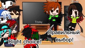 Fnf + UT reacts to Tricky VS Sans (Alternative Ending) | Credits to: @NecDraws |РусЧитОпис