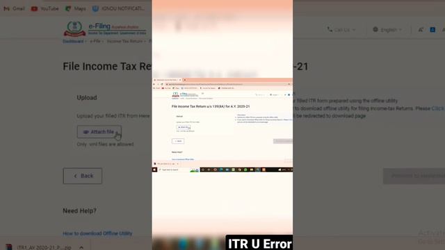 ITR U portal Error | Income Tax