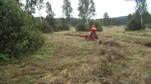 МОТОБЛОК НЕВА! УБОРКА СЕНА ВОРОШИЛКОЙ.  ПЕРВЫЙ ОПЫТ смотреть онлайн