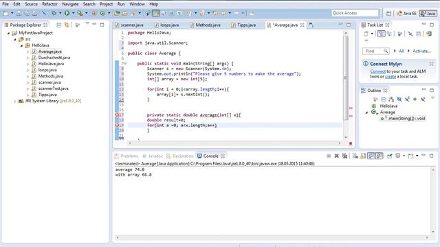 java 15 تعلم الجافا Array Average Scanner смотреть онлайн