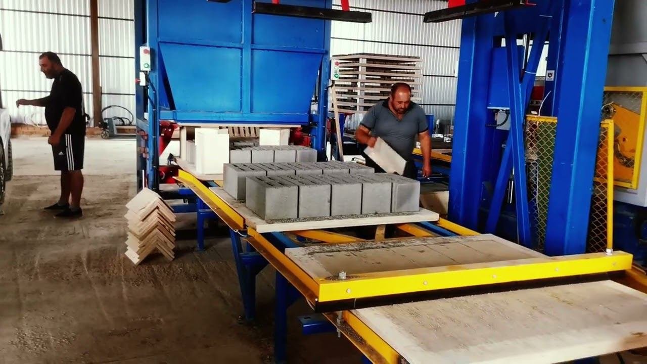 Автоматический РБУ+вибропресс с подъемником+пакетировщик