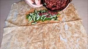 Простой перекус из лаваша и овощей//Веганская шаурма