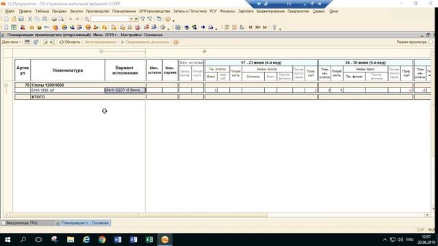 Блок "Планирование производства" в системе "ПС:УМФ 3.0 ERP" смотреть онлайн