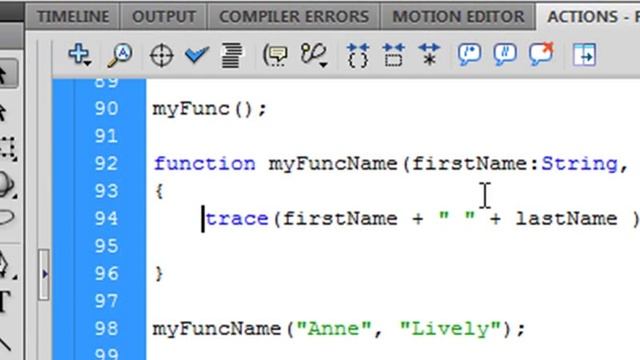 Flash CS4: Working with Functions