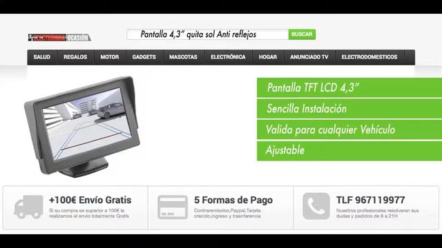 Monitor con Pantalla TFT LCD 4,3" quita sol Anti reflejos смотреть онлайн