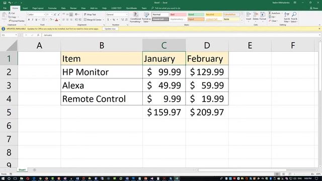 Microsoft Excel Quick Tour