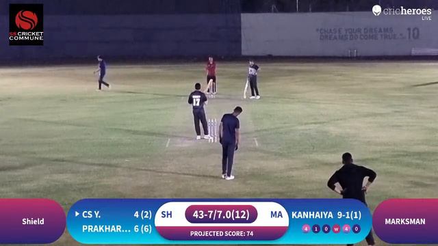 Live Cricket Match | Shield vs MARKSMAN | 01-Mar-24 10:23 PM 12 overs | A | CricHeroes
