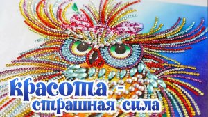 Красавица – сова из спецстраз. Алмазная мозаика.