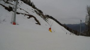 2024-03-03. Сочи. Красная поляна. Красная поляна (синяя) - Учебная (зелёная)