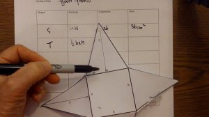 Surface Area of a Square Pyramid-Includes net of the shape