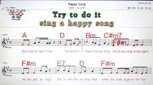 Happy ong/Boney M💋노래방, 가라오케, 코드 큰 악보,반주,가사💖Karaoke, Sheet Music, Chord, MR