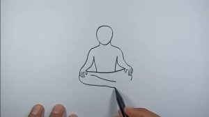 How to draw a person sitting down cross legged easy version | Easy Drawings