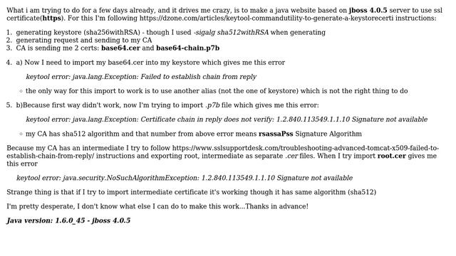 Keytool -import ssl certificate from personal CA on jboss 4.0.5 server смотреть онлайн