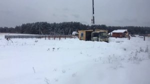 Установка бытовки зимой