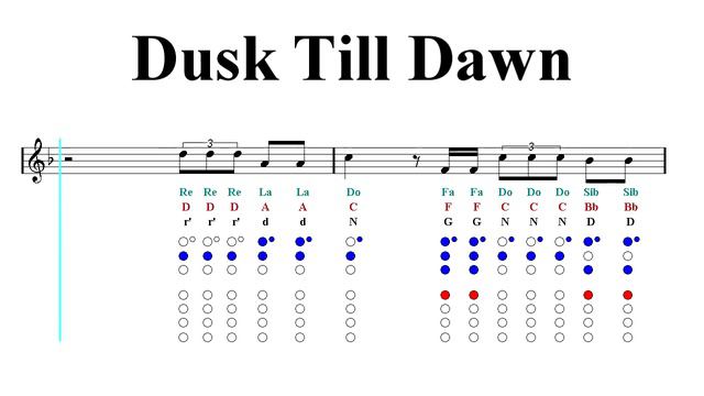 Recorder Notes Tutorial - ZAYN - Dusk Till Dawn ft. Sia (Sheet Music) смотреть онлайн