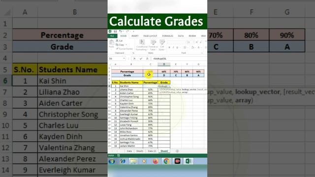 Calculate Grades in Excel #excel #exceltipsandtricks #advanceexcel #grade #students #calculation