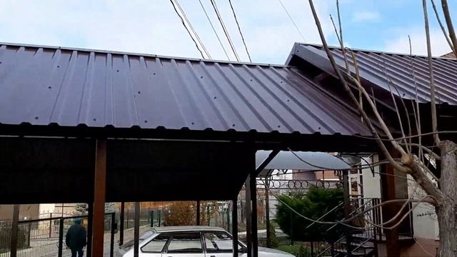 Навес 2 уровня из профлиста,профнастила.