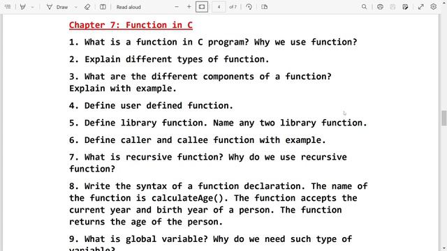 C programming Important Questions for HSLC 2024
