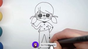 Раскраска ЛЕДИ БАГ — Как нарисовать Леди Баг. Рисуем мультики для детей