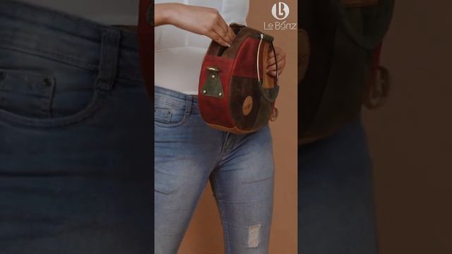 13 - Multicolour patchwork leather sling bag for ladies