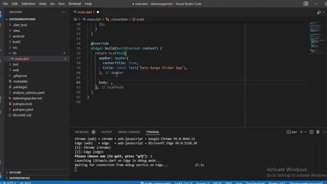 Flutter Mobile Apps  - how to implement a Date Range Picker App in Flutter