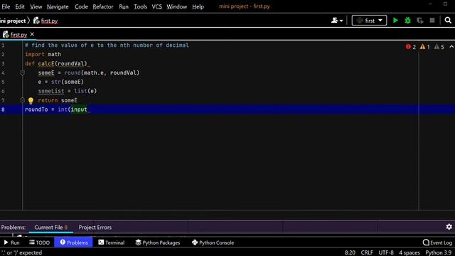 python program find value of e to the nth number of decimal | full python course | python tutorials
