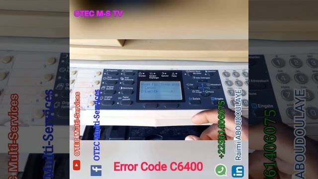 How to fix error code C6400 in Kyocera DC 2018 / CD 1028. Réalisée et Présentée Par OTEC M-S. смотреть онлайн