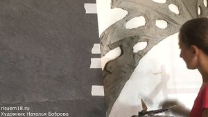 Барельеф листья монстеры Объём | художник Наталья Боброва