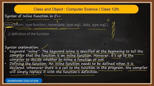 Inline Functions in C++ | Class and Object  | Computer Science 12