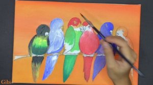 Daily Art Challenger #49 | How to paint Birds | Acrylic Painting on Canvas Step by Step