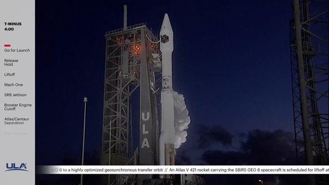 August 4 Live Broadcast: Atlas V SBIRS GEO 6 смотреть онлайн