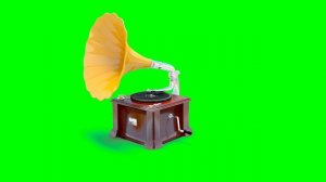 Футаж на зеленом фоне Старый Граммофон