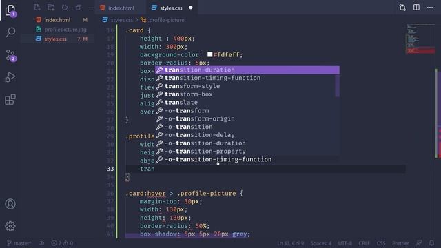 Profile Card with HTML and CSS смотреть онлайн