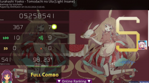 osu! +109pp; 4.80⭐; %98.23; +HR (Tomodachi no Uta - Kurahashi Yoeko)